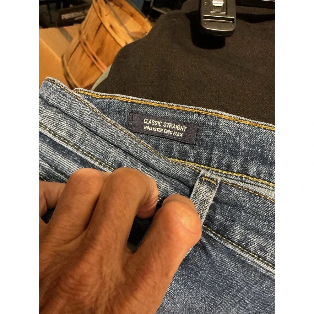 Hollister Men's Classic Straight Epic Flex Blue Jeans 34x34 (34x32)